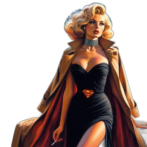 dress, comic book art, concept art, photorealistic, fantasy art, woman, blonde, hair transparent PNG cut-out
