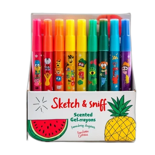 photorealistic, set, colorful, gel, pens, various, designs, barrels transparent PNG cut-out