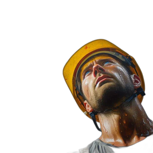 face, hat, robot, photorealistic, oil painting, 3d render, watercolor, worker transparent PNG cut-out