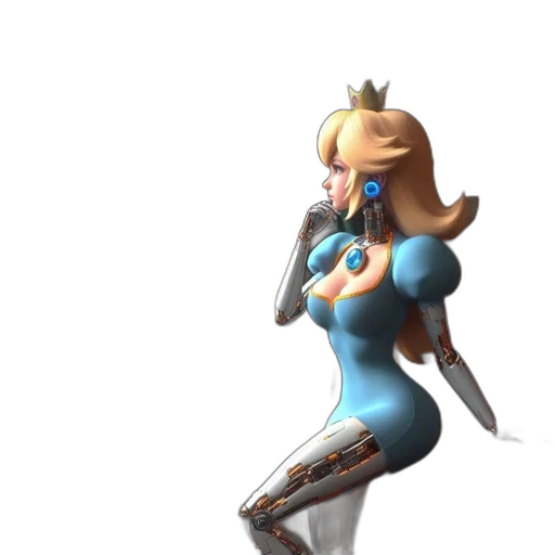 dress, weapon, robot, staff, 3d render, concept art, pixel art, fantasy art transparent PNG cut-out