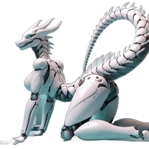 robot, dragon, creature, animal, concept art, 3d render, fantasy art, vaporwave transparent PNG cut-out