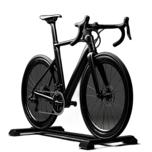 3d render, photorealistic, concept art, pro, bike, trainer, black, display transparent PNG cut-out