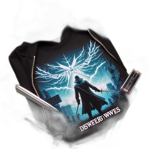 concept art, cyberpunk, fantasy art, still, life, composition, hoodie, featuring transparent PNG cut-out