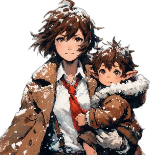 jacket, pixel art, concept art, watercolor, anime, snow, monochrome, dark transparent PNG cut-out