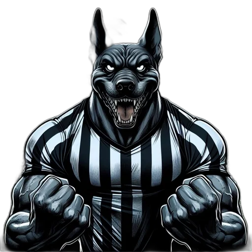 animal, comic book art, cartoon, fantasy art, concept art, muscular, anthropomorphic, dog transparent PNG cut-out