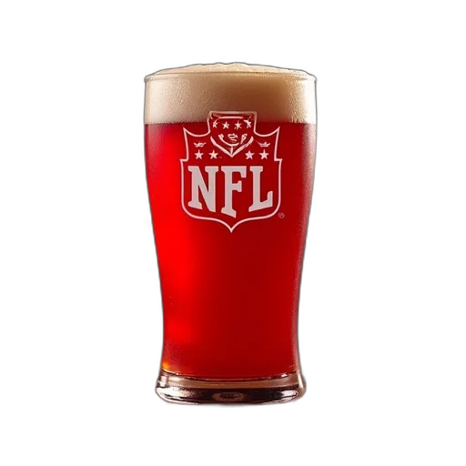 nfl, pint, glass, red transparent PNG cut-out