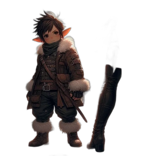 staff, weapon, sword, jacket, concept art, fantasy art, 3d render, pixel art transparent PNG cut-out
