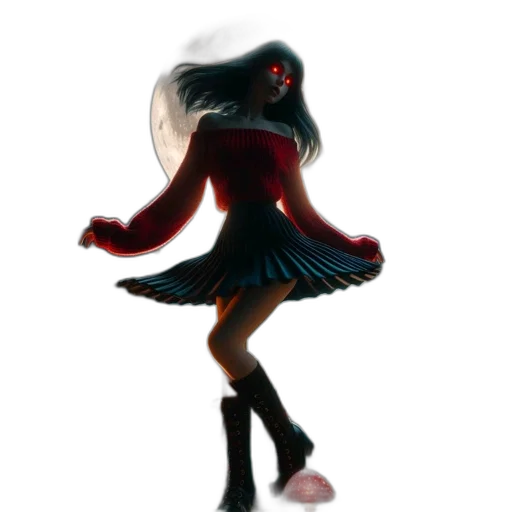 dress, hair, shoes, mask, concept art, pixel art, 3d render, anime transparent PNG cut-out