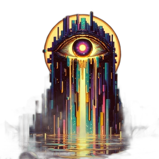 robot, mask, cyberpunk, concept art, pixel art, fantasy art, outer space, neon lights transparent PNG cut-out