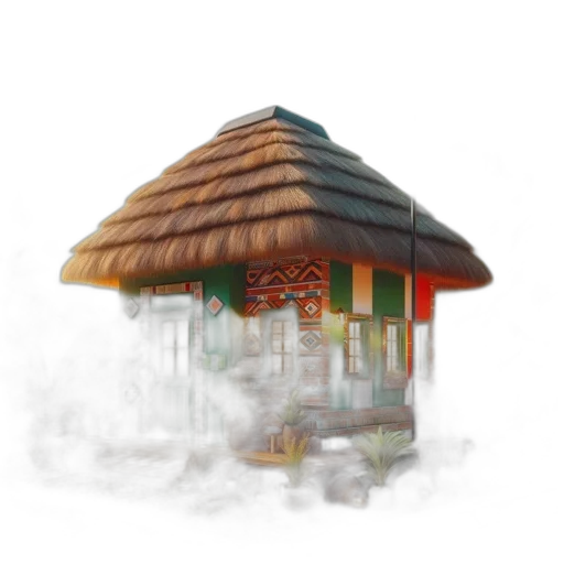 building, umbrella, hat, staff, concept art, 3d render, watercolor, pixel art transparent PNG cut-out