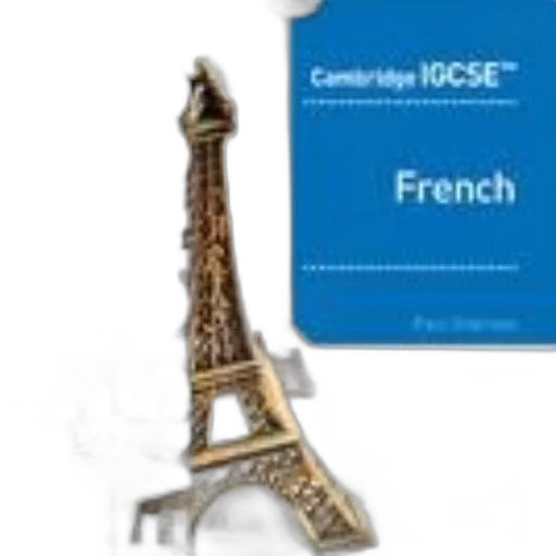 book, cover, titled, cambridge, igcse, french, blue, background transparent PNG cut-out