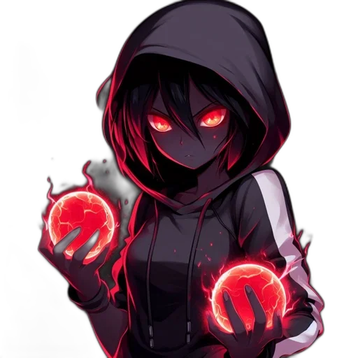 jacket, staff, weapon, mask, concept art, pixel art, anime, cyberpunk transparent PNG cut-out