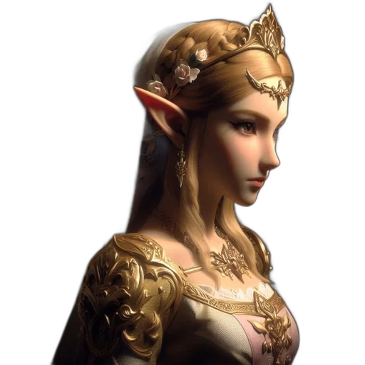 crown, jewelry, face, dress, fantasy art, concept art, 3d render, photorealistic transparent PNG cut-out