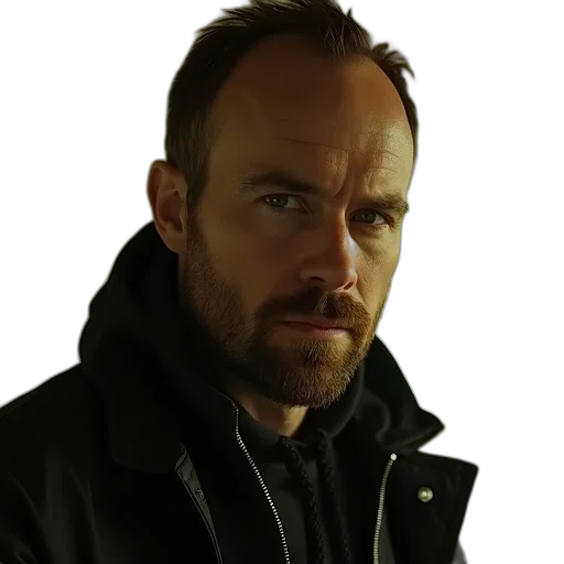 jacket, staff, face, weapon transparent PNG cut-out