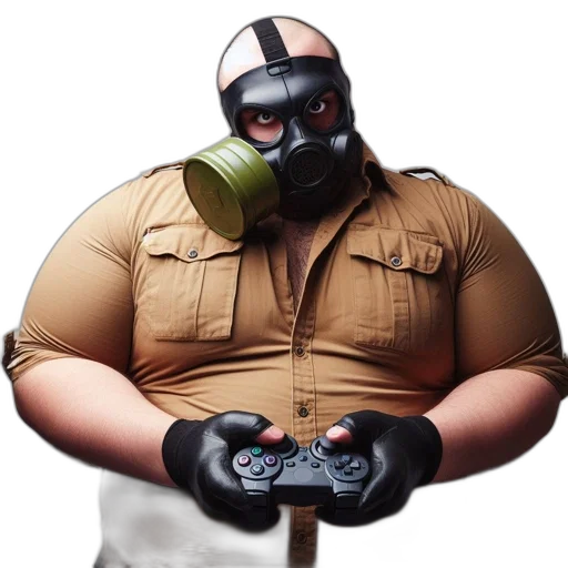 mask, weapon, jacket, animal, concept art, photorealistic, 3d render, comic book art transparent PNG cut-out