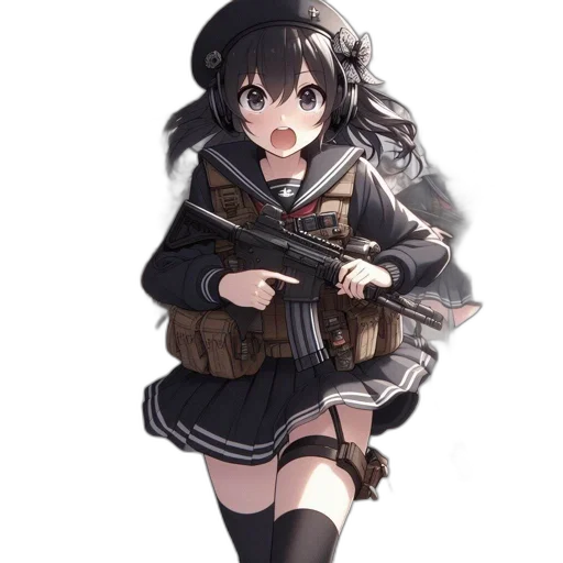 weapon, jacket, dress, staff, anime, concept art, cartoon, pixel art transparent PNG cut-out