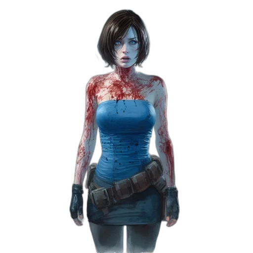 concept art, comic book art, pixel art, fantasy art, blue, female, protagonist, stands transparent PNG cut-out