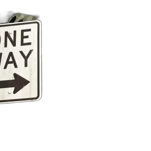 black, white, photo, one-way, sign, arrow, pointing, right transparent PNG cut-out