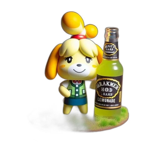 bottle, animal, staff, crown, 3d render, concept art, pixel art, photorealistic transparent PNG cut-out