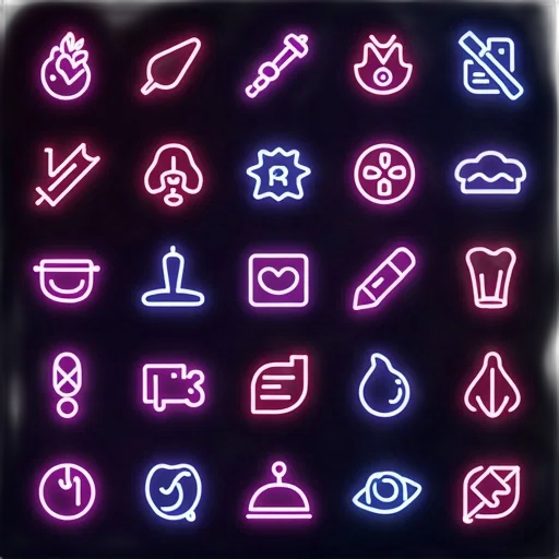 food, jewelry, staff, weapon, vaporwave, cyberpunk, pixel art, concept art transparent PNG cut-out