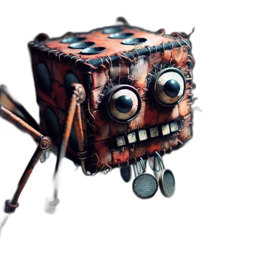 robot, mask, creature, furniture, concept art, 3d render, fantasy art, photorealistic transparent PNG cut-out