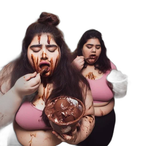 food, two, women, indulge, chocolate, while, shopping, supermarket transparent PNG cut-out