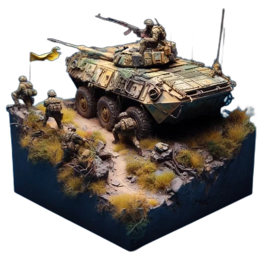 weapon, concept art, 3d render, photorealistic, fantasy art, armored, personnel, carrier transparent PNG cut-out