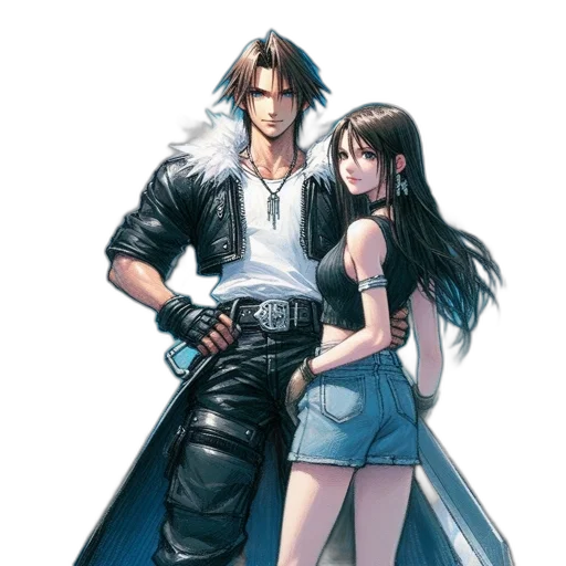 sword, jacket, concept art, fantasy art, comic book art, pixel art, monochrome, blue transparent PNG cut-out
