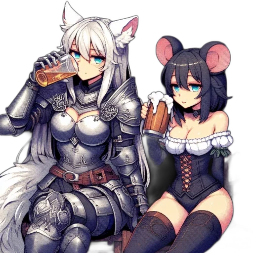 food, animal, robot, anime, fantasy art, cyberpunk, concept art, monochrome transparent PNG cut-out