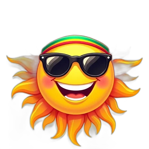 3d render, stylized, illustration, smiling, sun, colorful, gradient, yellow transparent PNG cut-out
