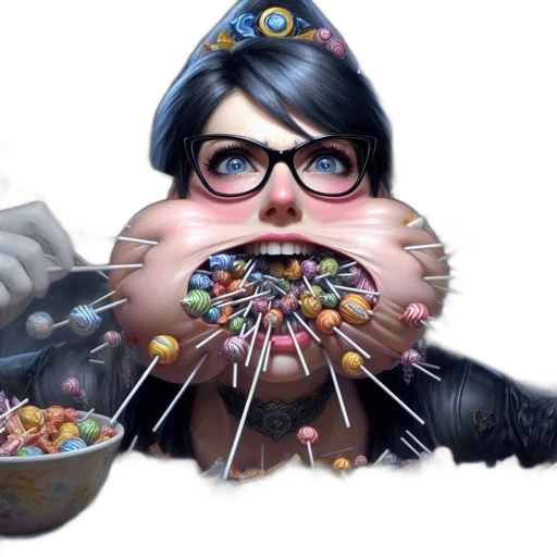 food, staff, face, concept art, photorealistic, 3d render, fantasy art, fantastical transparent PNG cut-out