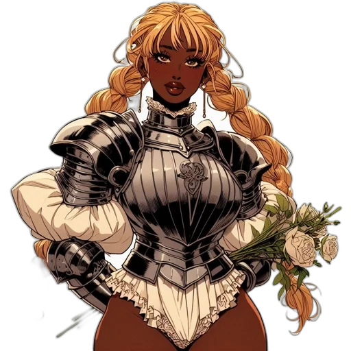 dress, flower, crown, concept art, comic book art, fantasy art, anime, earth tones transparent PNG cut-out