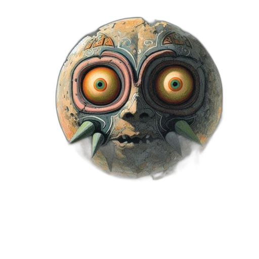 mask, face, creature, robot, concept art, fantasy art, 3d render, watercolor transparent PNG cut-out
