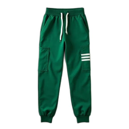 jacket, green, jogging, bottoms, two, white, stripes, pocket transparent PNG cut-out