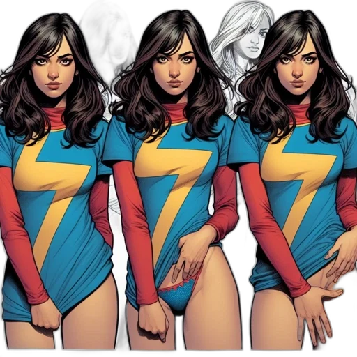 comic book art, concept art, female, character, depicted, different, stages, illustration transparent PNG cut-out