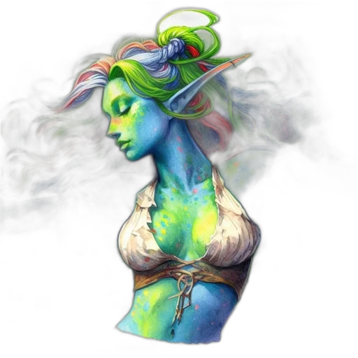 staff, mask, dress, dragon, fantasy art, concept art, watercolor, pixel art transparent PNG cut-out