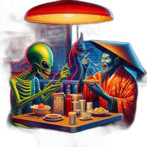 food, robot, furniture, creature, concept art, fantasy art, cyberpunk, comic book art transparent PNG cut-out