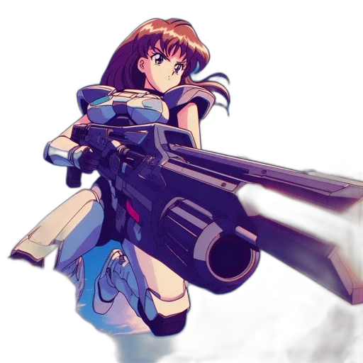 weapon, robot, sword, staff, anime, pixel art, concept art, vaporwave transparent PNG cut-out