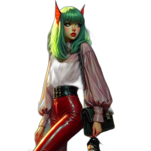 staff, fantasy art, concept art, pixel art, comic book art, green, red, woman transparent PNG cut-out
