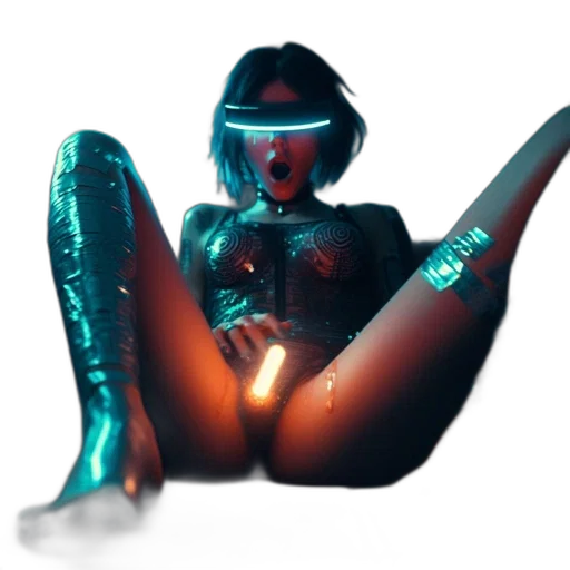 robot, weapon, staff, sword, concept art, 3d render, cyberpunk, fantasy art transparent PNG cut-out
