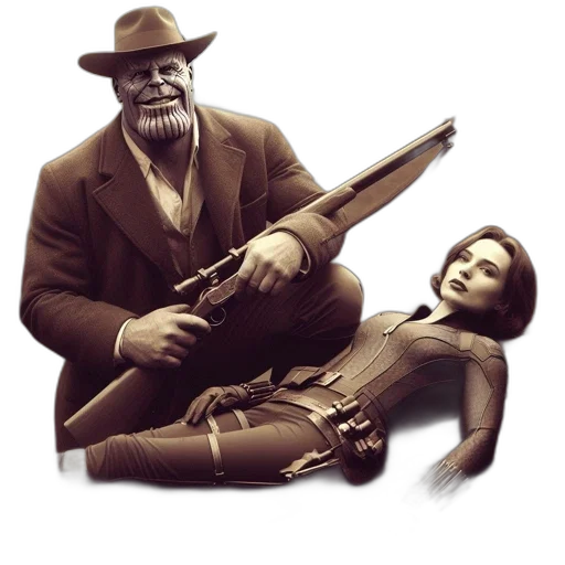 weapon, staff, concept art, comic book art, pixel art, cyberpunk, man, grotesque transparent PNG cut-out