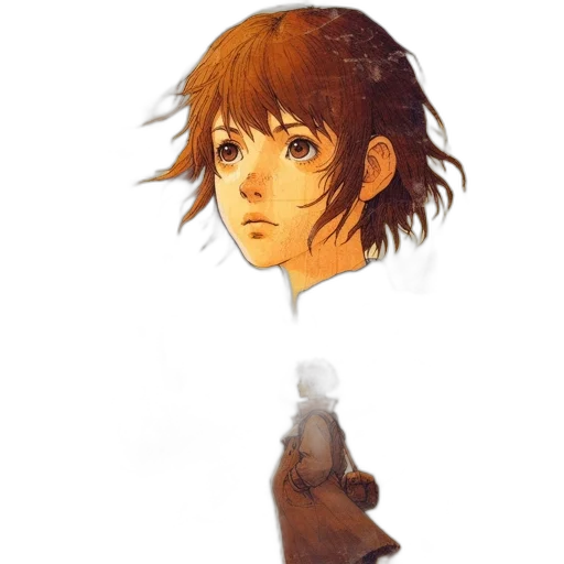 face, mask, weapon, hair, concept art, watercolor, fantasy art, pixel art transparent PNG cut-out