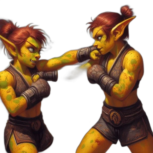 concept art, fantasy art, pixel art, photorealistic, two, anthropomorphic, creatures, green transparent PNG cut-out
