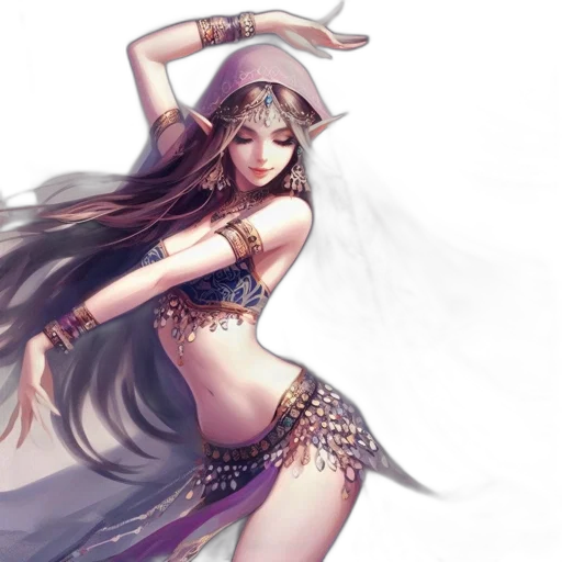 fantasy art, concept art, anime, watercolor, pastel, ethereal, scene, features transparent PNG cut-out