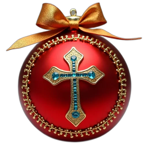jewelry, crown, red, christmas, ornament, golden, bow, cross transparent PNG cut-out