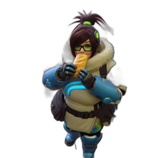 jacket, weapon, mask, animal, concept art, 3d render, pixel art, individual transparent PNG cut-out