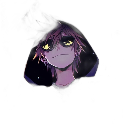 mask, creature, jacket, face, concept art, anime, pixel art, watercolor transparent PNG cut-out