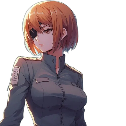 jacket, staff, dress, weapon, anime, concept art, pixel art, cartoon transparent PNG cut-out
