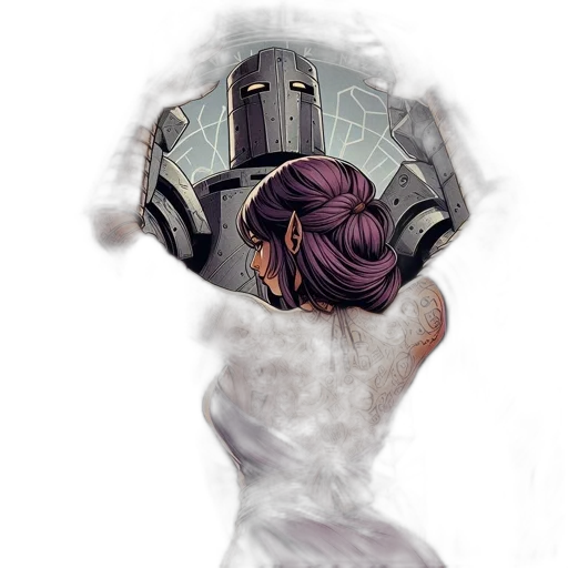 mask, crown, robot, face, concept art, fantasy art, comic book art, watercolor transparent PNG cut-out