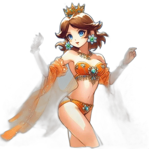 crown, staff, dress, weapon, concept art, fantasy art, pixel art, watercolor transparent PNG cut-out